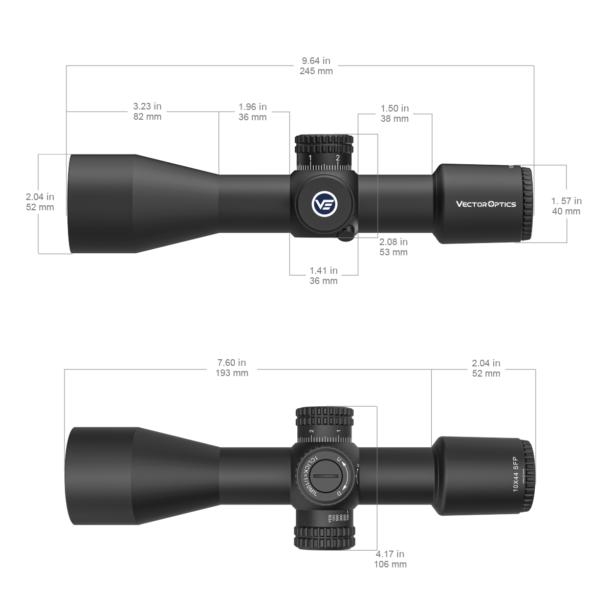 Vector Optics Veyron 10x44 SFP compact rifle scope