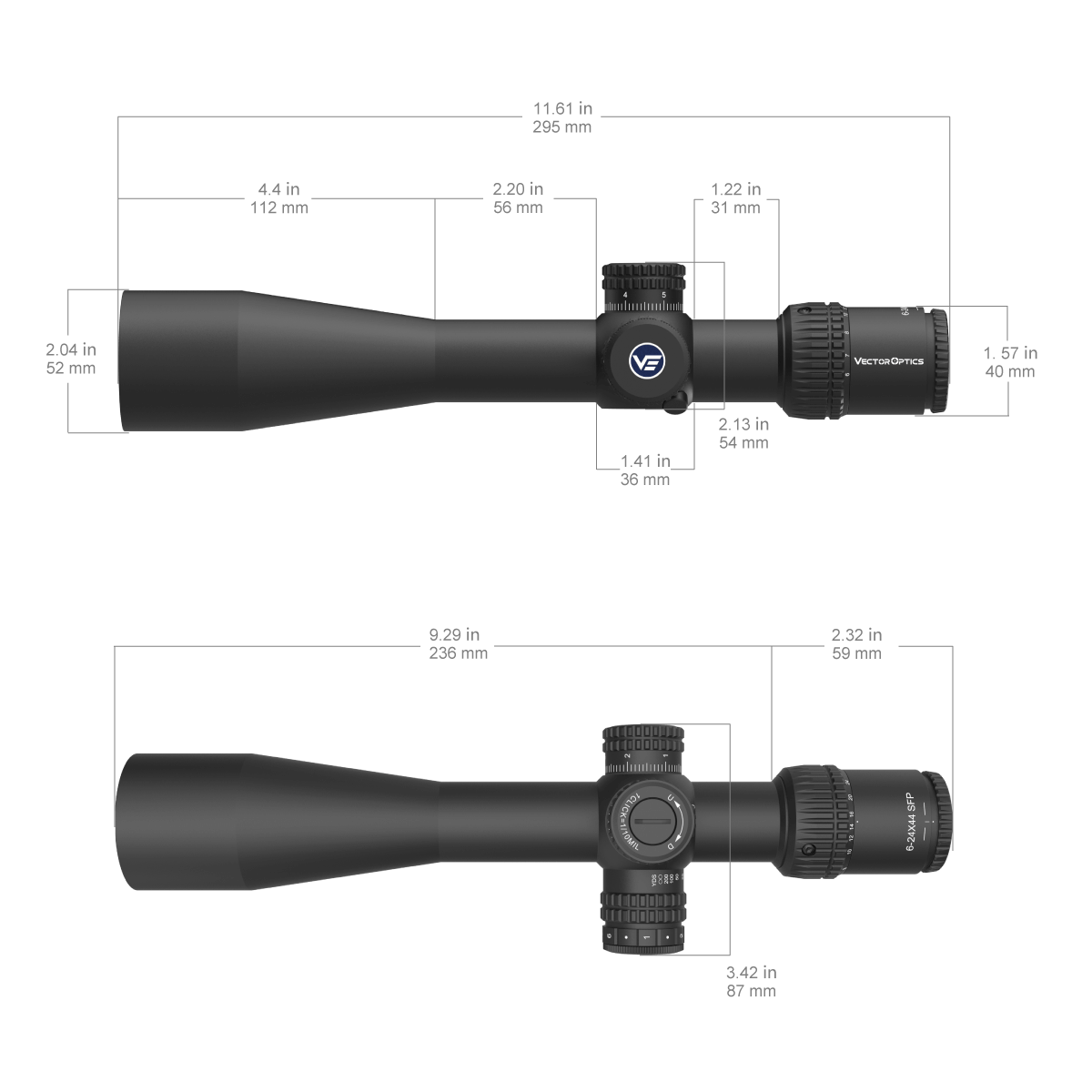 Vector Optics Veyron 6-24x44IR SFP compact rifle scope