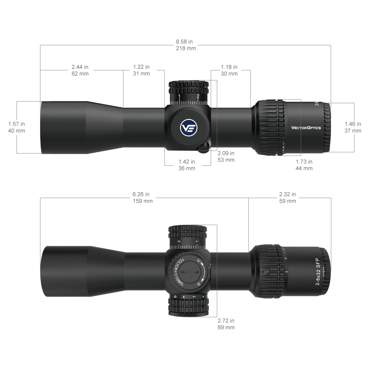 Vector Optics Veyron 2-8x32IR compact rifle scope